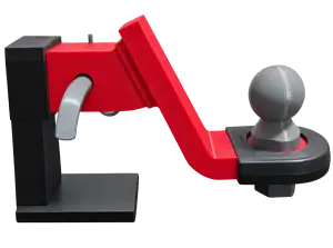 The Hitch Pad fitted over a hitch ball, seen from the side