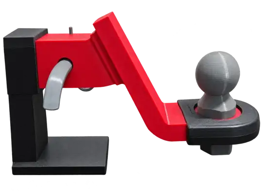The Hitch Pad fitted over a hitch ball, seen from the side